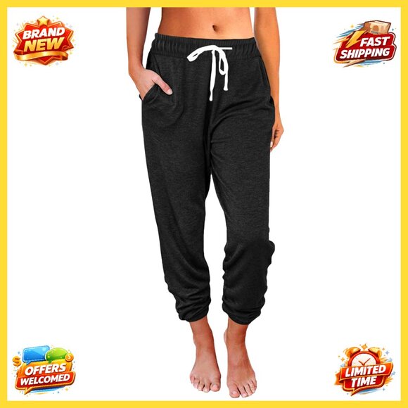 Pants - Women's Sweatpants with Pockets, Soft Polyester Blend, Loose Fit Joggers
